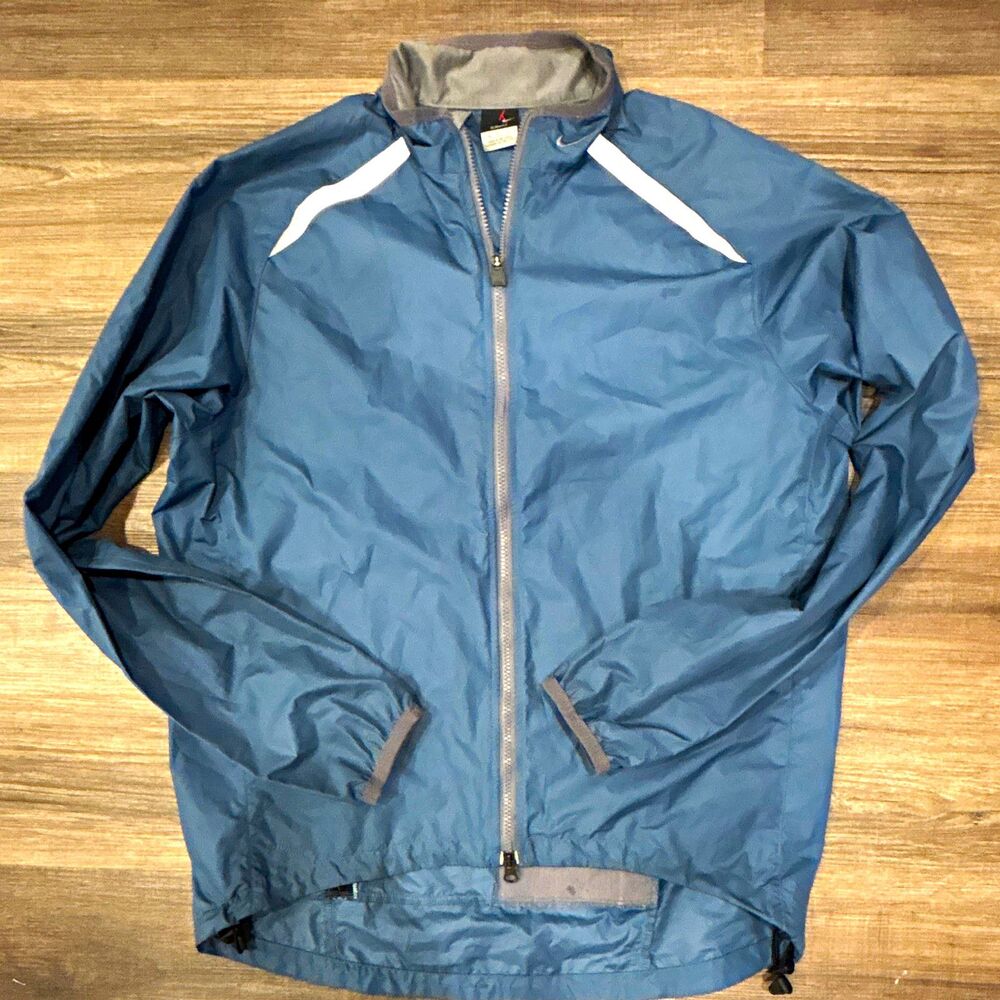 Nike Clima-FIT Lightweight Full-Zip Windbreaker Jacket Blue/Gray Men’s XL